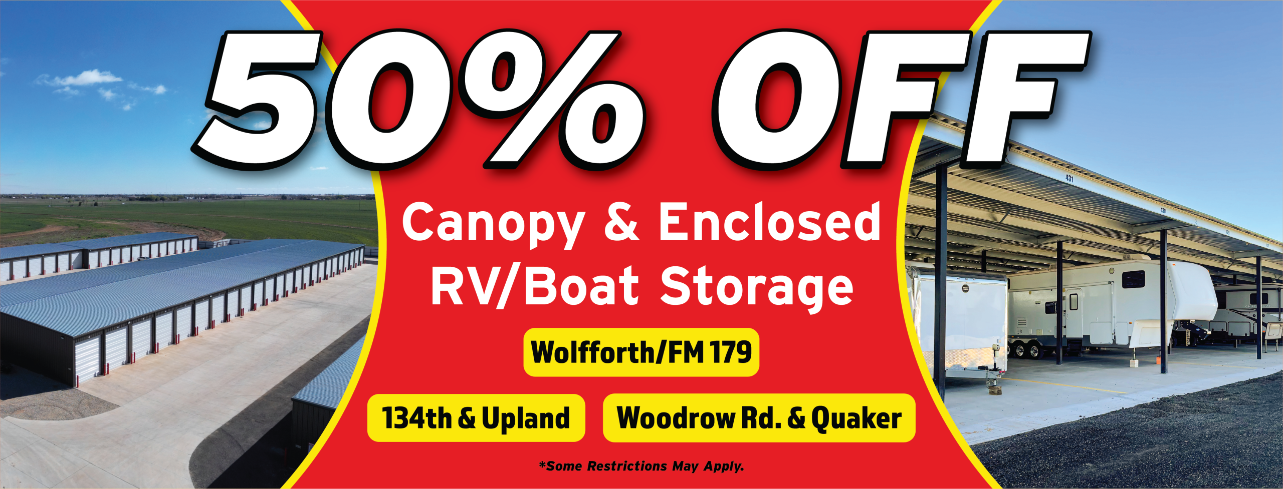 50% off canopy & enclosed