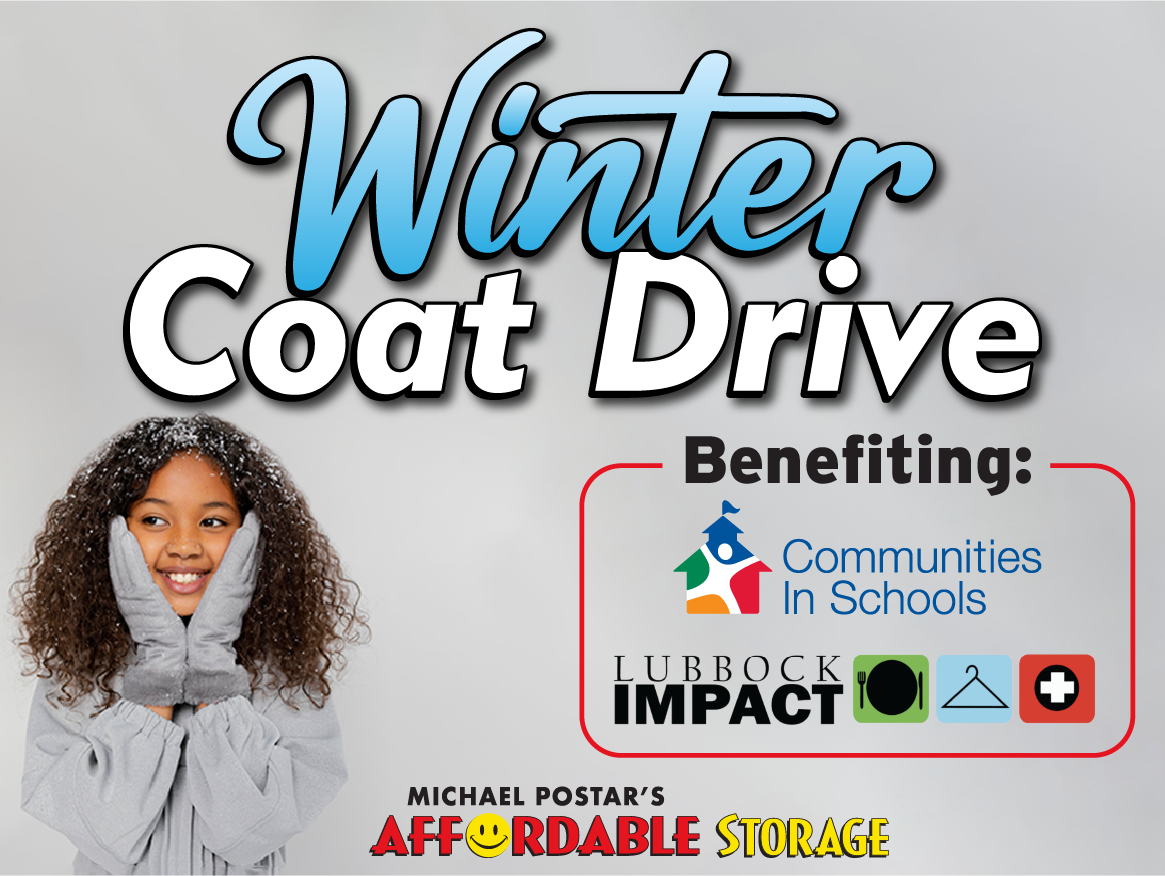 Winter coat drive supporting Communities in schools and Impact Lubbock