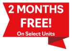 2 months free on select units special for Affordable Storage