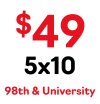 5x10 drive-up for $49 at 98th & University