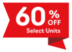 60% off select units red